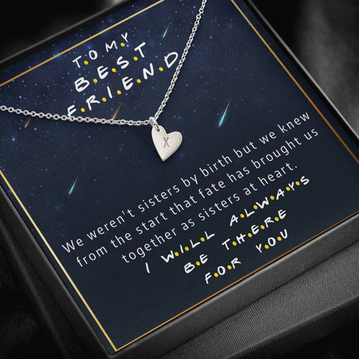 To My Best Friend - I'll Be There For You | 18k Gold / Silver Personalized Hearts Friendship Necklace Sterling Silver - 1 Heart