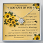 To My Daughter | God Gave Us You | 14K White Gold Love Knot Necklace