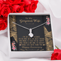 To My Gorgeous Wife | Happy Anniversary | 14K White Gold Ribbon Pendant Necklace
