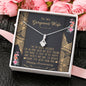 To My Gorgeous Wife | Happy Anniversary | 14K White Gold Ribbon Pendant Necklace