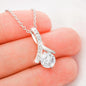 To My Gorgeous Wife | Happy Anniversary | 14K White Gold Ribbon Pendant Necklace