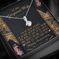 To My Gorgeous Wife | Happy Anniversary | 14K White Gold Ribbon Pendant Necklace