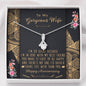 To My Gorgeous Wife | Happy Anniversary | 14K White Gold Ribbon Pendant Necklace Default Title