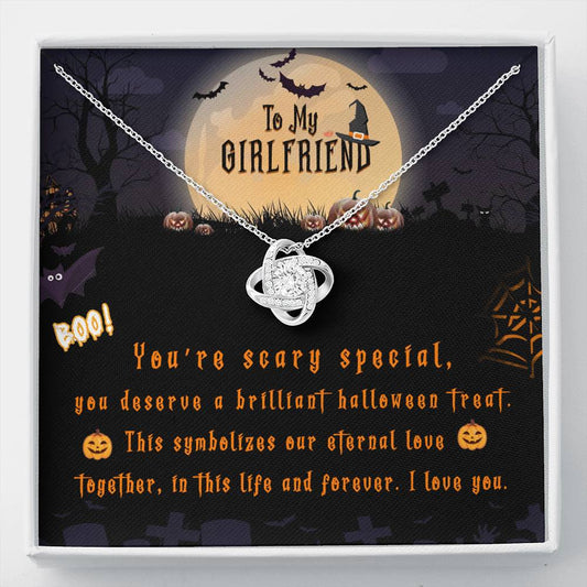 To My Halloween Girlfriend | You're Scary Special | 14K White Gold Eternal Love Knot Necklace Jewelry ShineOn Fulfillment 14K White Gold 