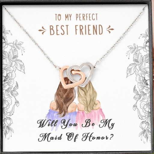To My Best Friend, Will You Be My Maid of Honor | Interlocking Hearts Necklace Interlocking Heart Necklace