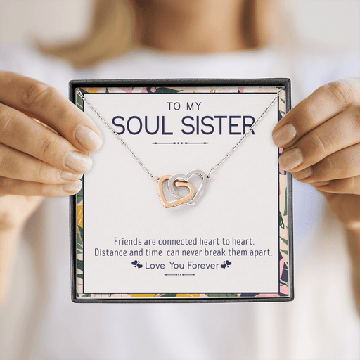 To My Soul Sister - Connected at Heart | Artisan Crafted Locked Hearts Friendship Necklace