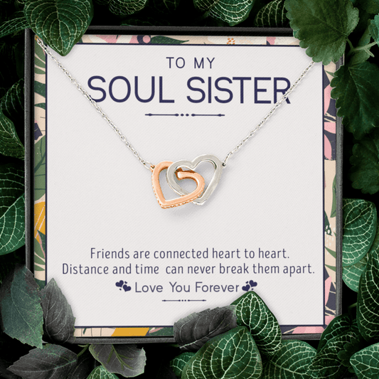 To My Soul Sister - Connected at Heart | Artisan Crafted Locked Hearts Friendship Necklace Jewelry ShineOn Fulfillment 