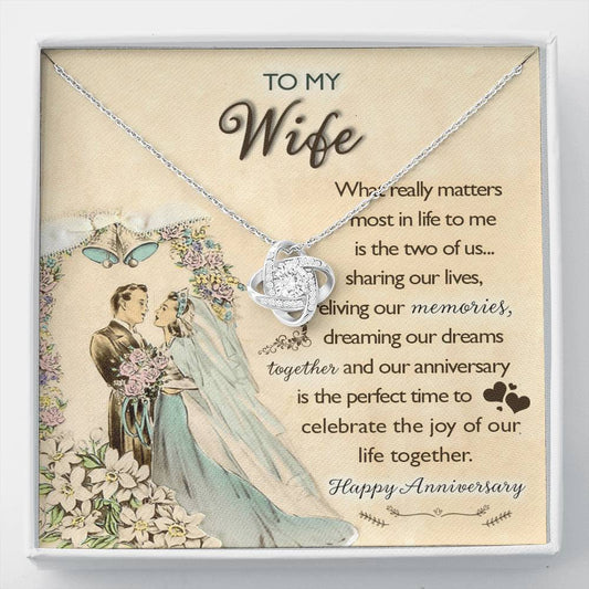 To My Wife | What Matters Most Anniversary | 14K Gold Eternal Love Necklace Jewelry ShineOn Fulfillment 14K White Gold 