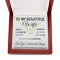 To My Beautiful Wife - My Love and Life | 10k Solid Gold & 18 Authentic Diamond Necklace