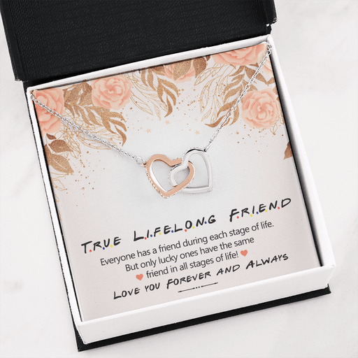 True Lifelong Friend - I'm So Lucky | Interconnected Heart Friendship Necklace